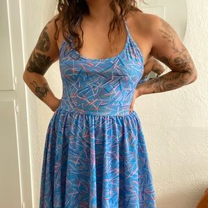 American Apparel 80s Print Halter Dress NWOT